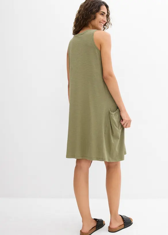 Baumwoll-Jerseykleid mit Taschen, bonprix