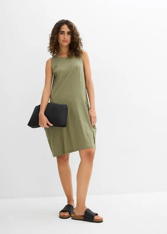 Baumwoll-Jerseykleid mit Taschen, bonprix