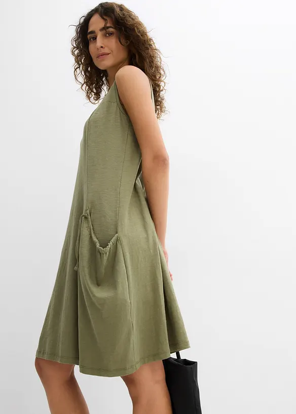 Baumwoll-Jerseykleid mit Taschen, bonprix