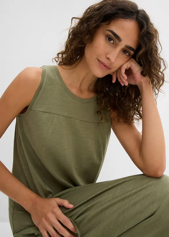 Baumwoll-Jerseykleid mit Taschen, bonprix