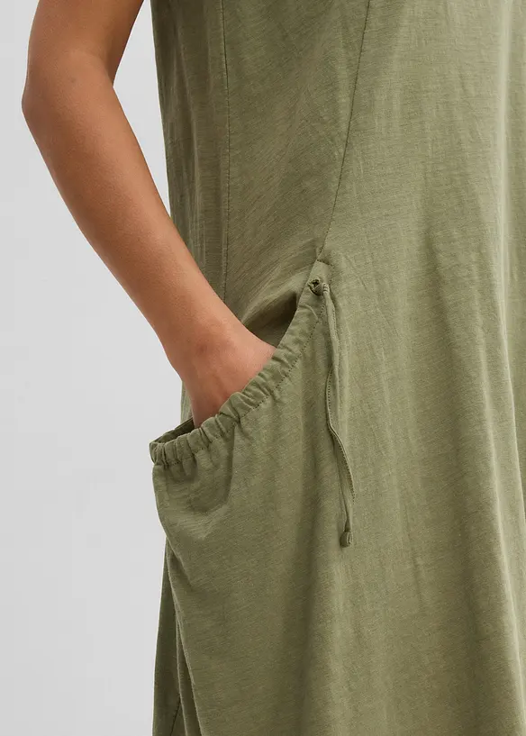 Baumwoll-Jerseykleid mit Taschen, bonprix