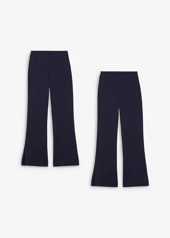 Pantalon évasée en coton extensible avec fentes sur les côtés, bonprix