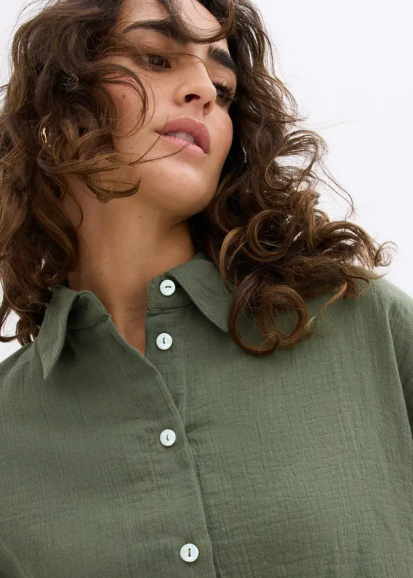 Chemise oversize en légère gaze de coton, bonprix