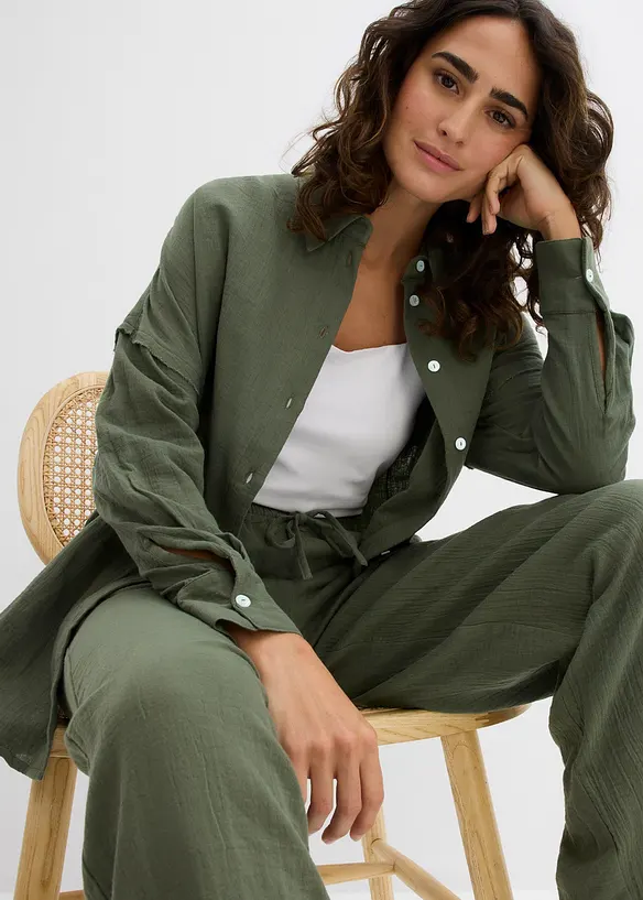 Chemise oversize en légère gaze de coton, bonprix
