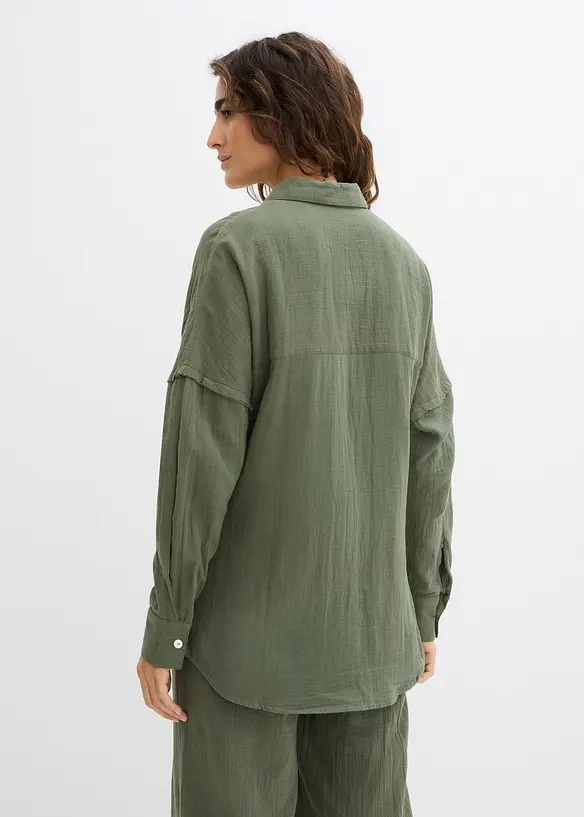 Chemise oversize en légère gaze de coton, bonprix
