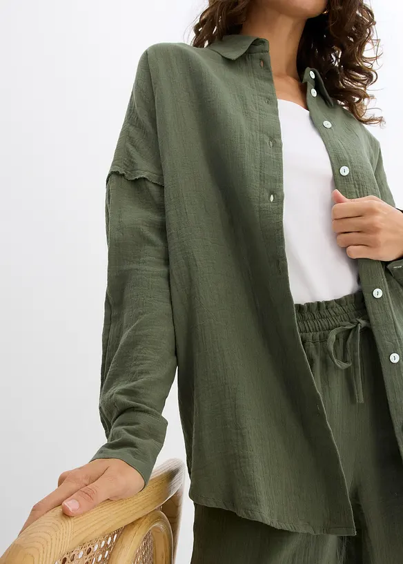 Chemise oversize en légère gaze de coton, bonprix