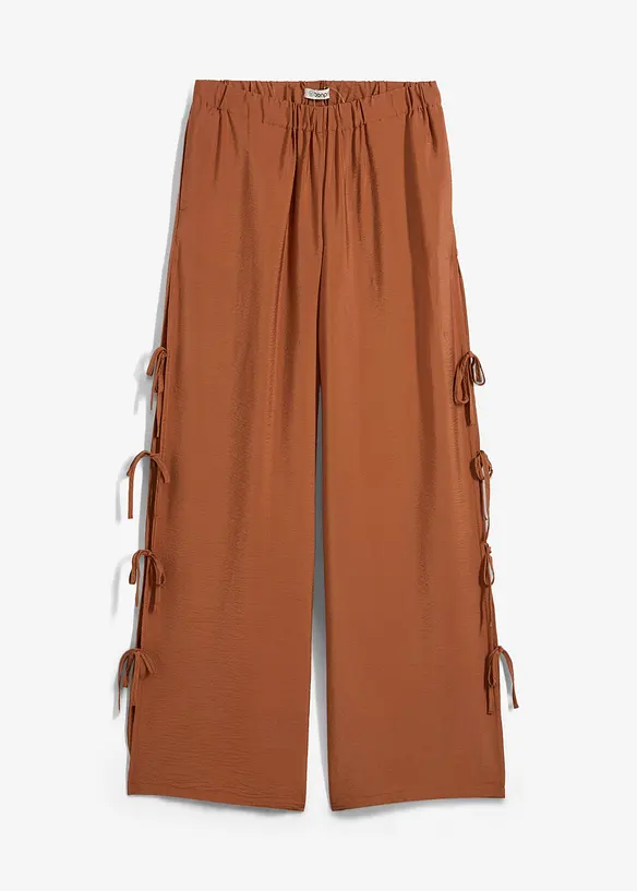 Pantalon taille élastiquée avec nouettes, bonprix
