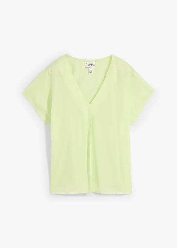 Shirt mit Seidenanteil und Webeinsatz, bonprix