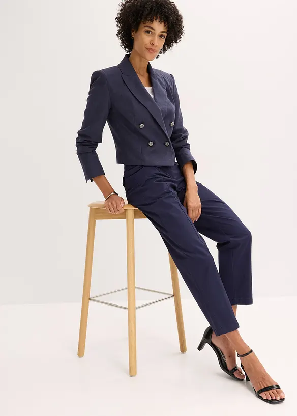 Satinhose mit Tapered Fit, bonprix