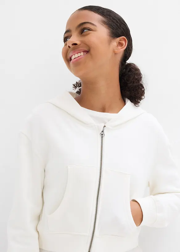 Sweat zippé à capuche 100% coton, bonprix