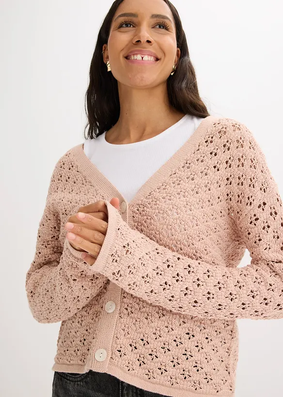 Ajour-Strickjacke, bonprix