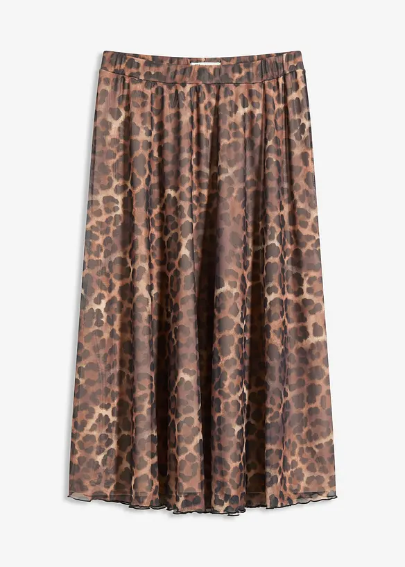 Jupe midi en mesh doux, bonprix