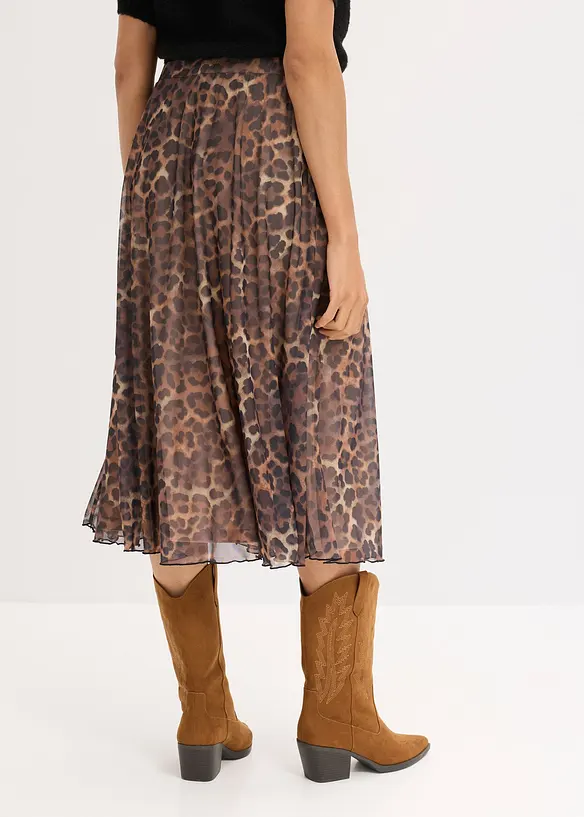 Jupe midi en mesh doux, bonprix