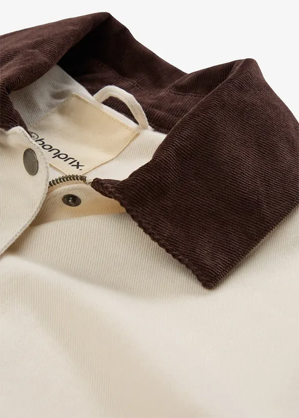 Veste en twill avec col en velours côtelé, bonprix