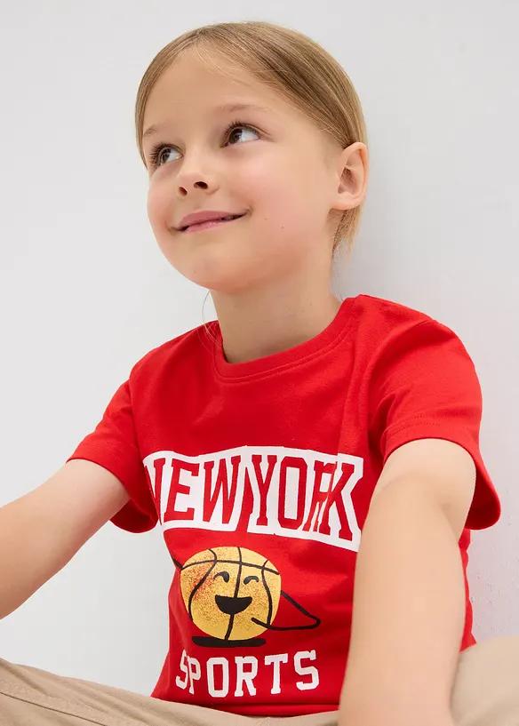 Lot de 2 T-shirts 100% coton, bonprix
