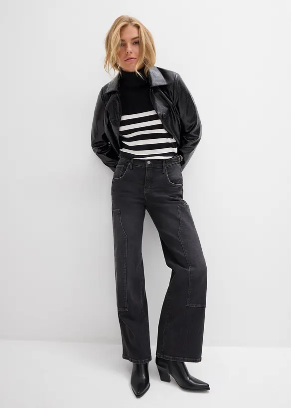 Jean large taille mi-haute, bonprix