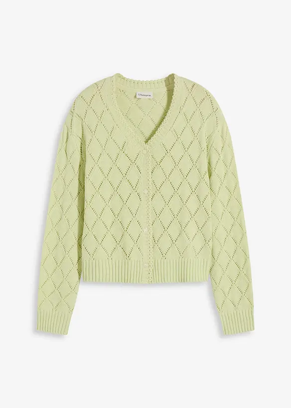 Ajour-Strickjacke aus Baumwolle, bonprix