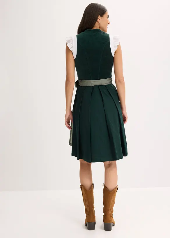 Dirndl avec corsage en velours et tablier en satin, bonprix