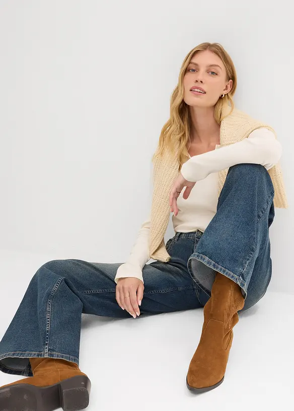 Wide-Leg-Jeans, High Waist, bonprix