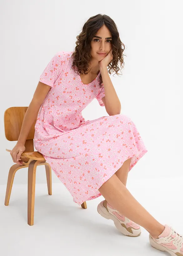 Robe midi en jersey coton, bonprix