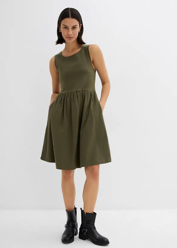 Shirtkleid mit Taschen aus reiner Baumwolle, bonprix