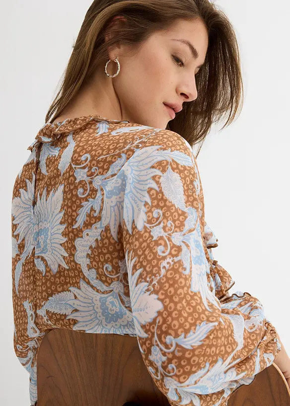 Chiffonbluse mit Rüschen, bonprix