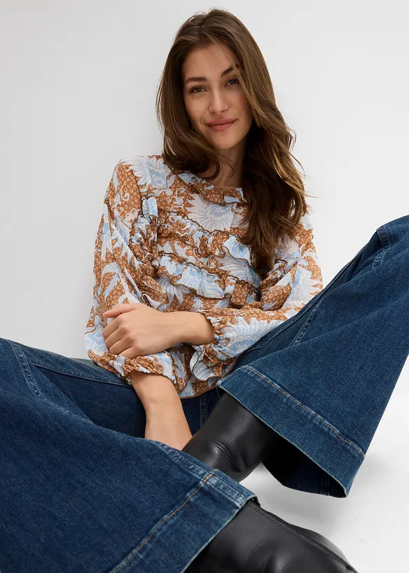 Chiffonbluse mit Rüschen, bonprix