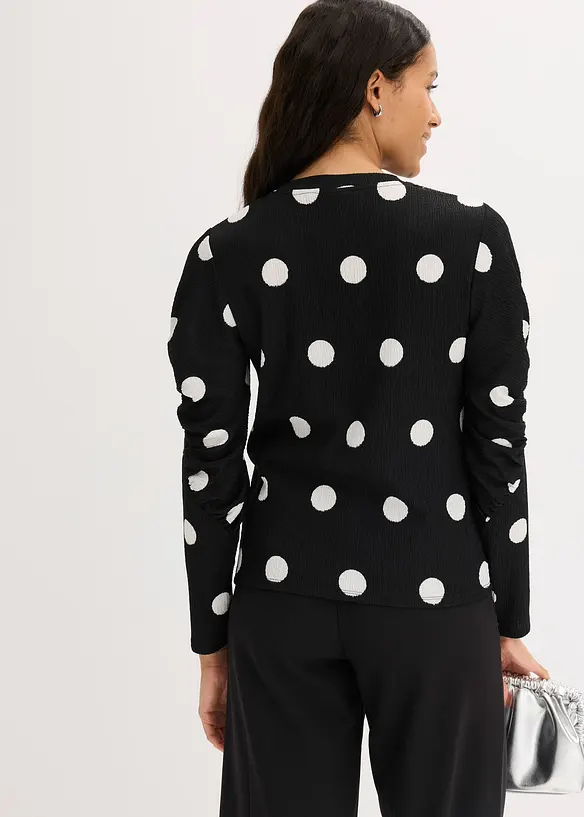 Langarmshirt aus strukturiertem Crêpe, bonprix