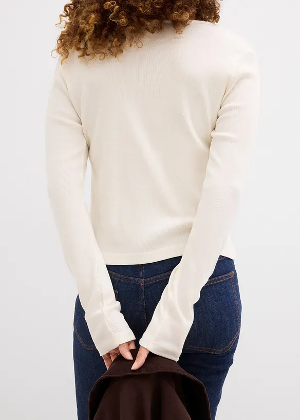 T-shirt côtelé 100% coton, bonprix