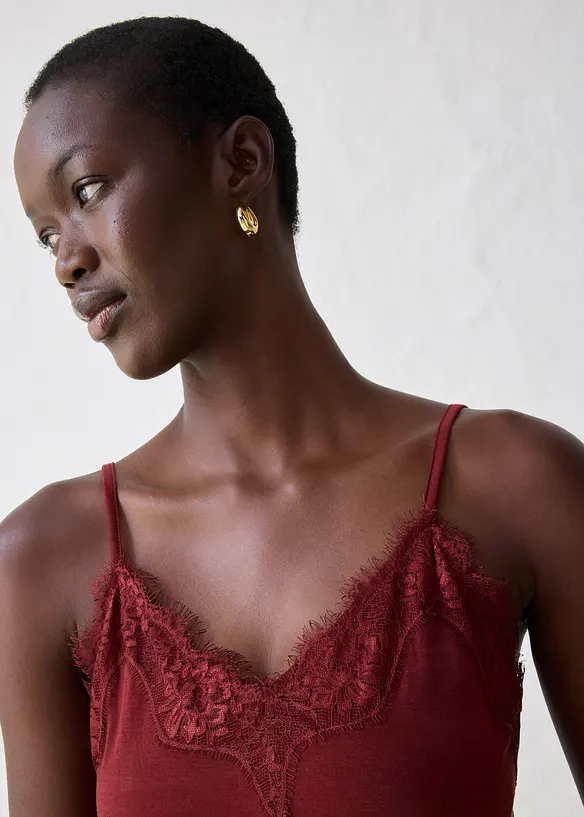 Top mit Wolle und Spitze, bonprix