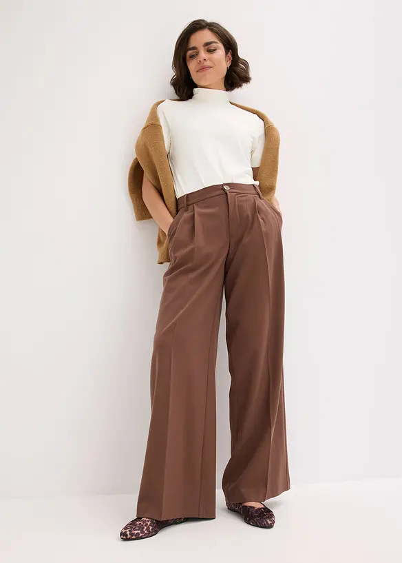 Bundfaltenhose aus fließendem Viskose-Mix, bonprix
