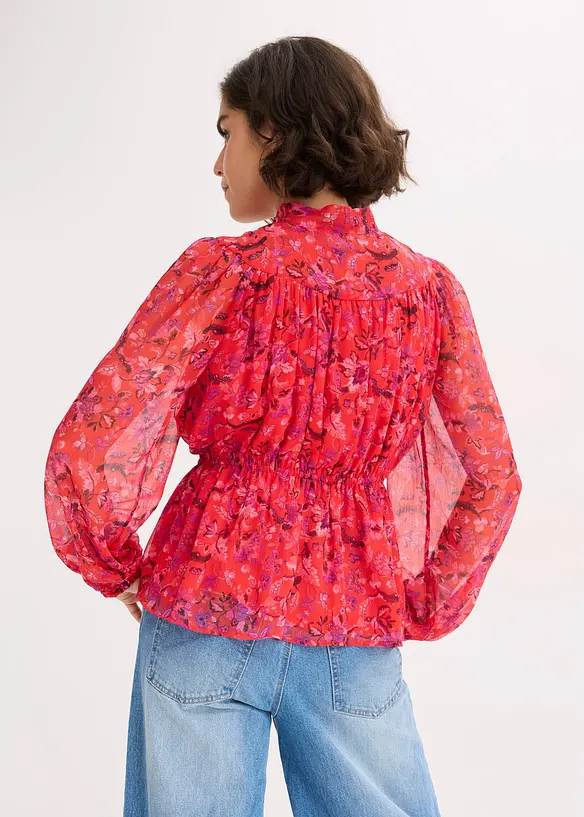 Blouse à lavallière en crêpe, bonprix