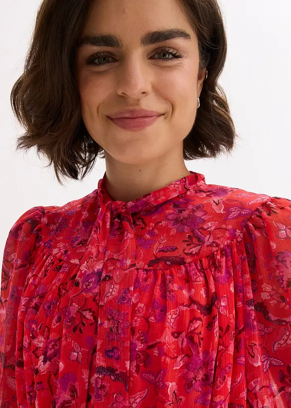Blouse à lavallière en crêpe, bonprix
