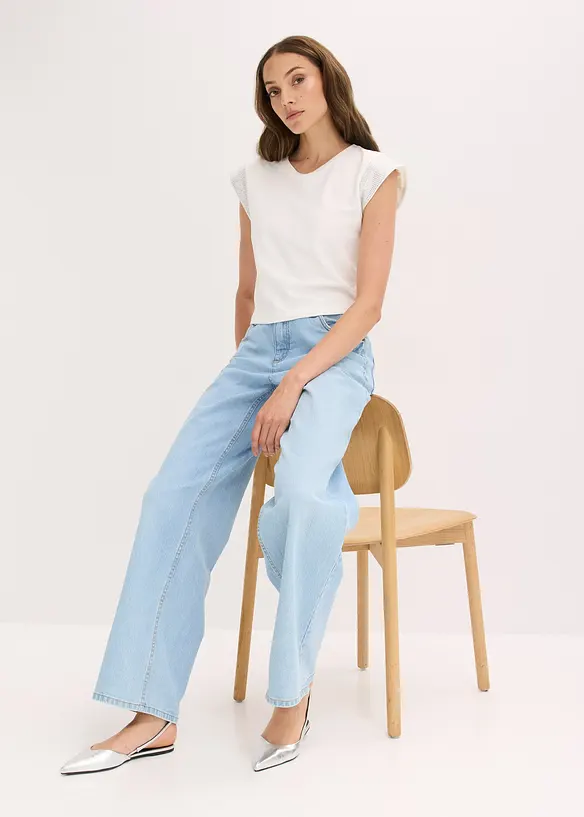 Shirt mit Schulterpolstern, bonprix