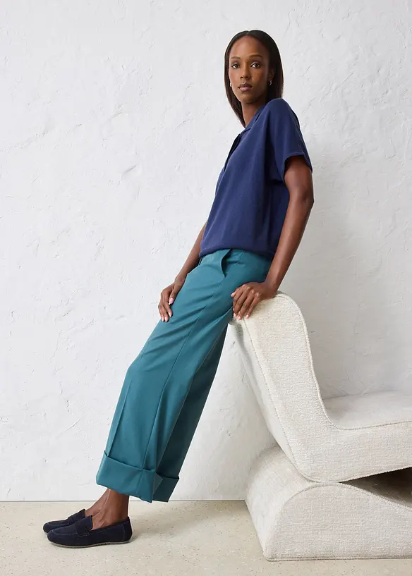 Flared Hose mit Wollanteil, bonprix