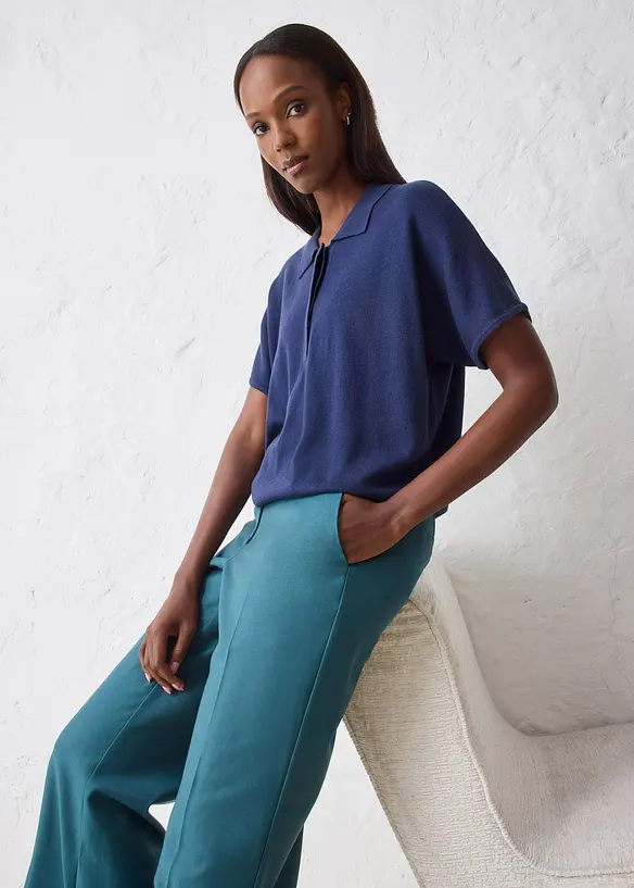 Flared Hose mit Wollanteil, bonprix