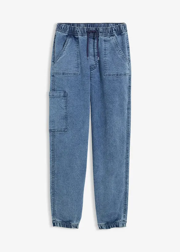 Jean jogger cargo extensible, Loose, bonprix