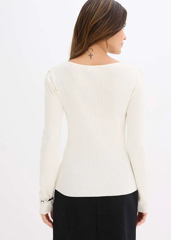 Feinstrickpullover mit Schmuck-Detail, bonprix