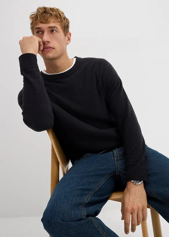 Pullover aus Struktur-Baumwoll-Mix, bonprix
