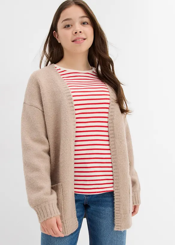 Gilet long en maille, bonprix