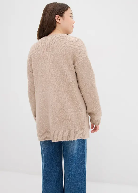 Gilet long en maille, bonprix