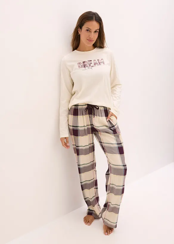 Pyjama mit weicher Webhose und Geschenktasche, bonprix