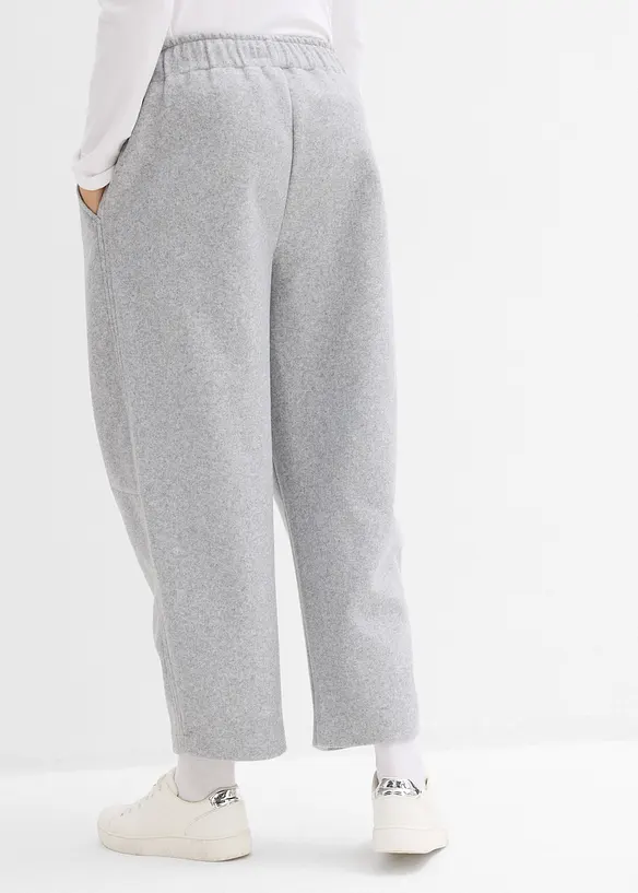 Pantalon barrel aspect laine, bonprix