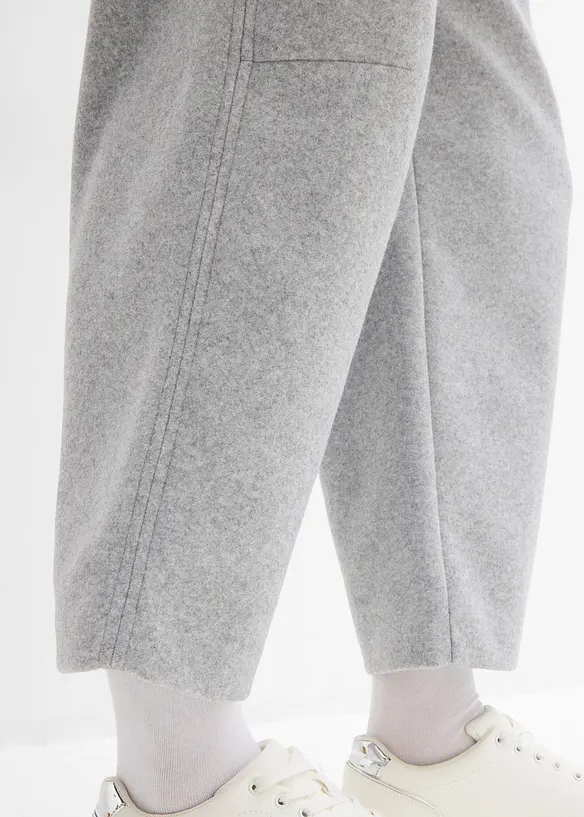 Pantalon barrel aspect laine, bonprix