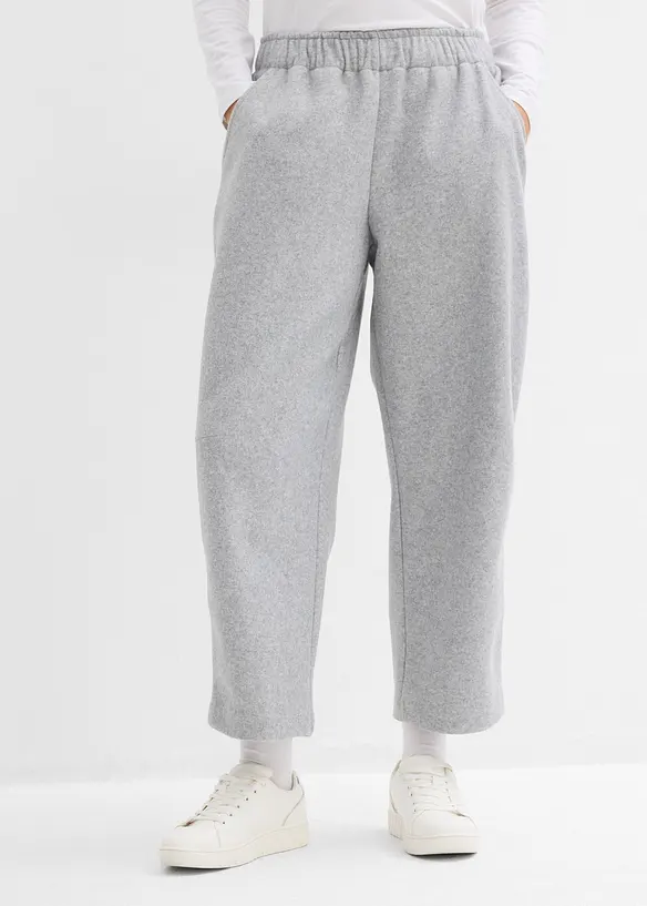 Pantalon barrel aspect laine, bonprix