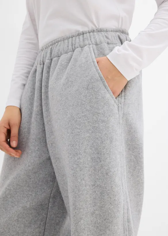 Pantalon barrel aspect laine, bonprix