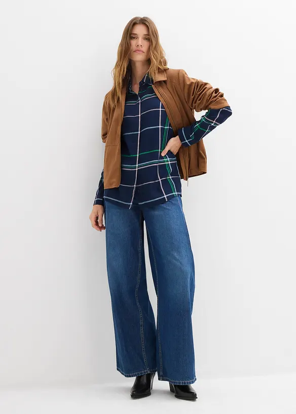 Longbluse aus fließender Viskose, bonprix