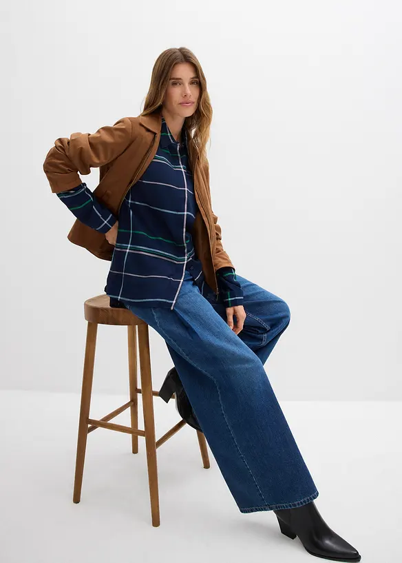 Longbluse aus fließender Viskose, bonprix