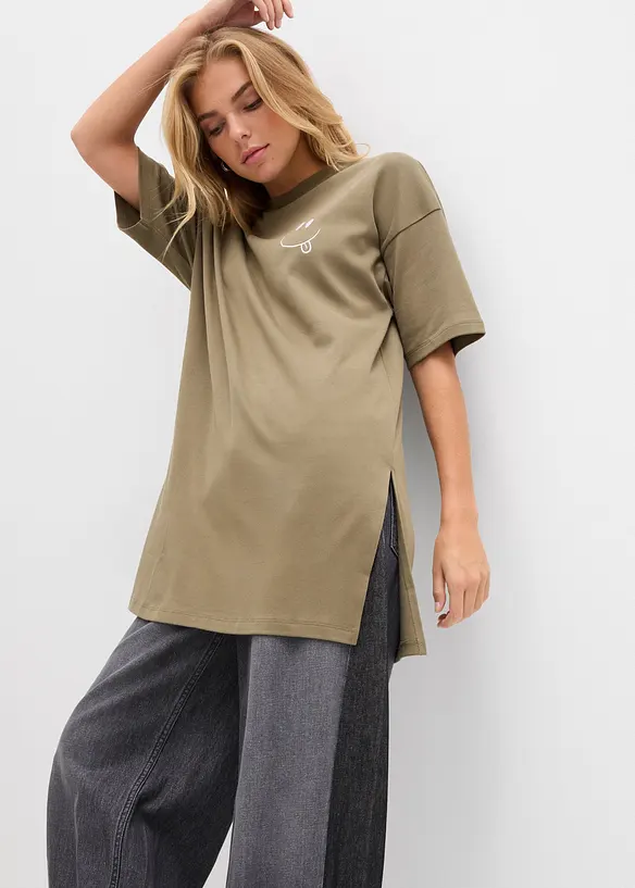 Oversize-Longshirt aus reiner Bio-Baumwolle, bonprix