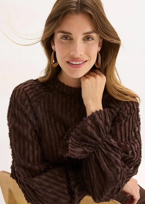 Bluse aus strukturiertem Material, bonprix